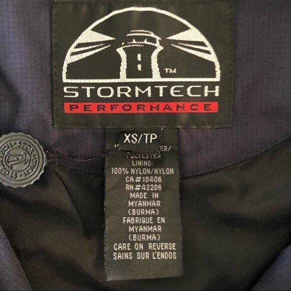 NWT Stormtech Performance Navy 1/4 Zip Windbreaker Jacket Mens  XS - Picture 12 of 16